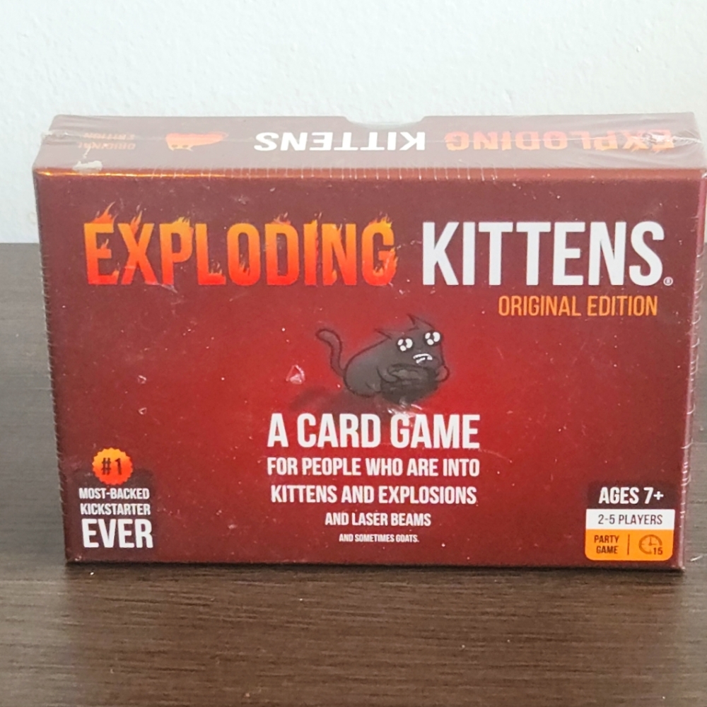 Exploding Kittens Card Game (2015) - Ages 7+ - Original Edition For Children